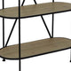 Kellie Plant Display Stand 4 Shelves Black Metal Brown Wood 38 Inch BM331064