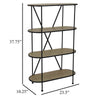 Kellie Plant Display Stand 4 Shelves Black Metal Brown Wood 38 Inch BM331064
