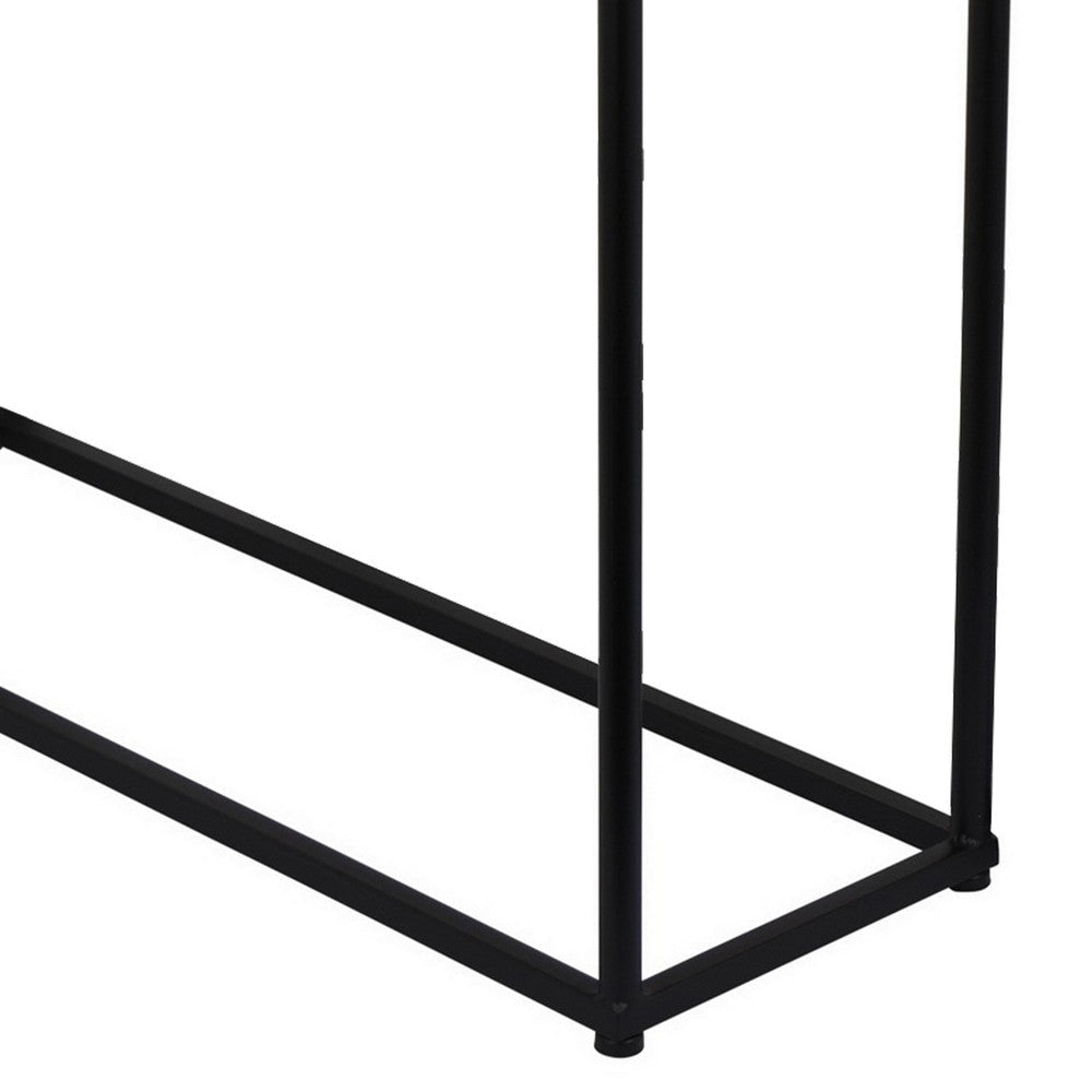 Kellie Nesting Plant Stand Table Set of 3 Black Metal Glass Tops BM331066