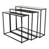 Kellie Nesting Plant Stand Table Set of 3, Black Metal, Glass Tops