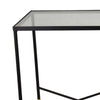 Kellie Plant Stand Table Set of 2 Black Metal with Clear Glass Tops BM331068
