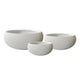 Keyan Accent Planter Set of 3, White Resin, Modern Smooth Bowl Shape