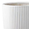 Lyna Accent Planter Set of 2, White Ceramic, Vertical Ribbed Texture