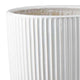 Lyna Accent Planter Set of 2, White Ceramic, Vertical Ribbed Texture