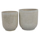 Lyna Accent Planter Set of 2 White Gray Ceramic Smooth Glossy Texture BM331078