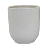 Lyna Accent Planter Set of 2 White Ceramic Smooth Glossy Texture BM331079