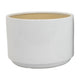 Accent Planter Set of 2 Wide Base Modern Minimalist White Ceramic BM331081