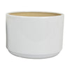 Accent Planter Set of 2 Wide Base Modern Minimalist White Ceramic BM331081