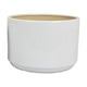 Accent Planter Set of 2 Wide Base Modern Minimalist White Ceramic BM331081