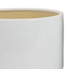 Accent Planter Set of 2 Wide Base Modern Minimalist White Ceramic BM331081