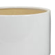 Accent Planter Set of 2 Wide Base Modern Minimalist White Ceramic BM331081