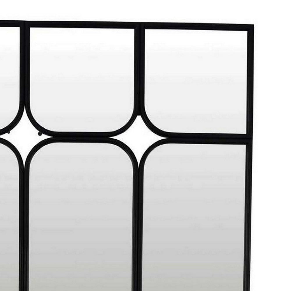 Doja Accent Mirror Black Metal 9 Panes with Rounded Corners 28 x 38 BM331085