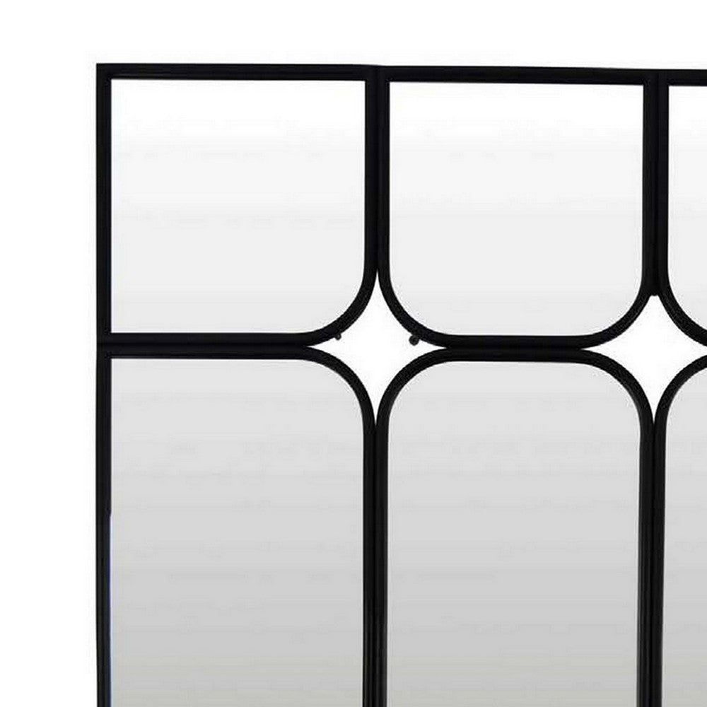 Doja Accent Mirror Black Metal 9 Panes with Rounded Corners 28 x 38 BM331085