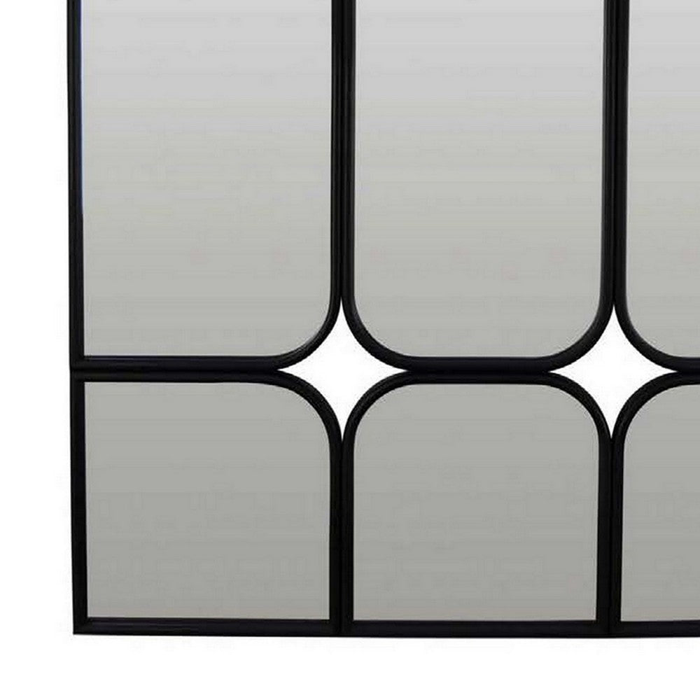 Doja Accent Mirror Black Metal 9 Panes with Rounded Corners 28 x 38 BM331085