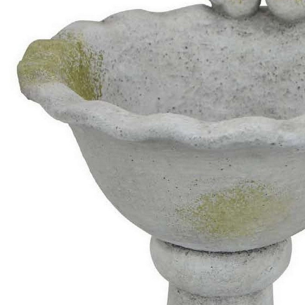 Ivina Bird Feeder Bird Bath Gray and Green Decorative 12 Inch