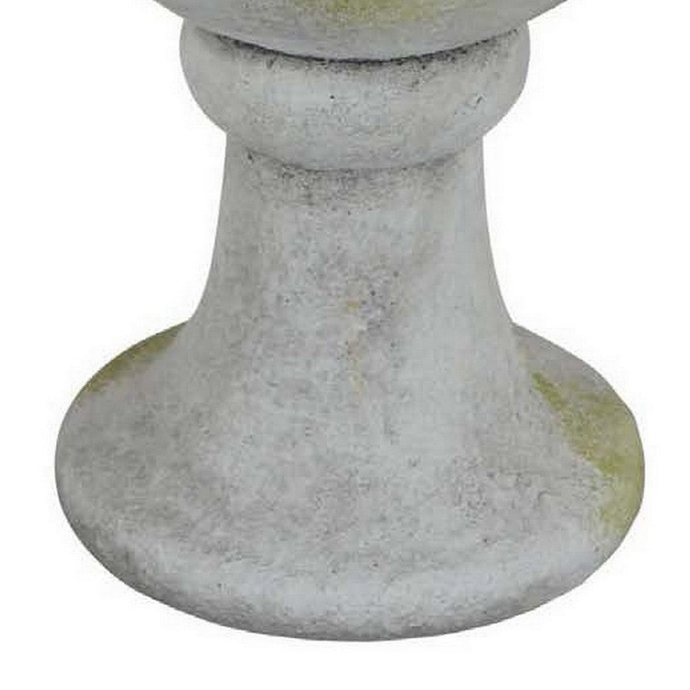 Ivina Bird Feeder Bird Bath Gray and Green Decorative 12 Inch