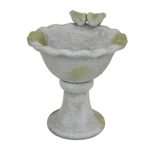 Ivina Bird Feeder Bird Bath, Gray and Green, Decorative, 12 Inch