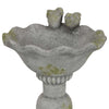 Ivina Bird Bath Feeder Gray and Green Cute Decorative 16 Inch