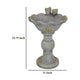 Ivina Bird Bath Feeder Gray and Green Cute Decorative 16 Inch