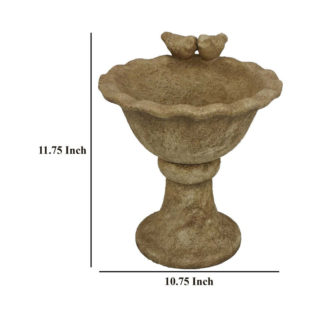 Ivina Bird Bath Feeder Brown Terracotta Cute Decorative 12 Inch