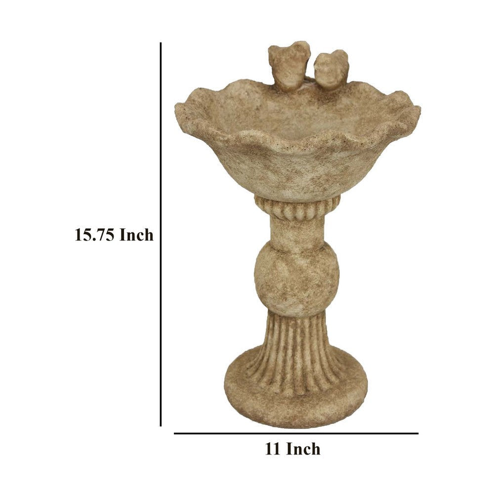 Ivina Bird Bath Feeder Brown Terracotta Cute Decorative 16 Inch
