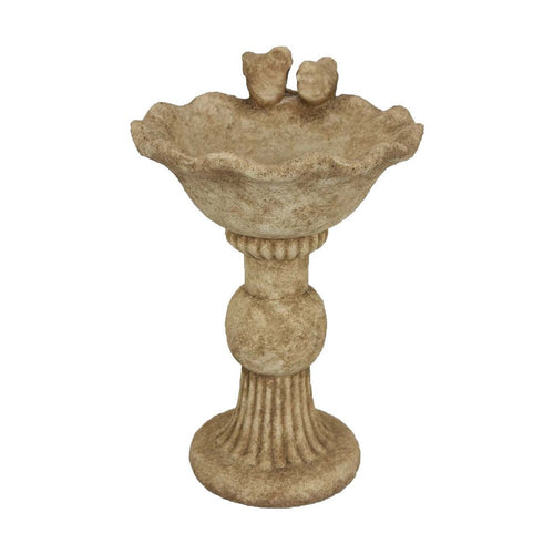 Ivina Bird Bath Feeder, Brown Terracotta, Cute Decorative, 16 Inch