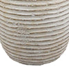 Lezlee Accent Planter Beige Terracotta Ridged Textured Urn 13 Inch BM331121