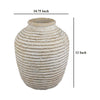 Lezlee Accent Planter Beige Terracotta Ridged Textured Urn 13 Inch BM331121