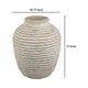 Lezlee Accent Planter Beige Terracotta Ridged Textured Urn 13 Inch BM331121