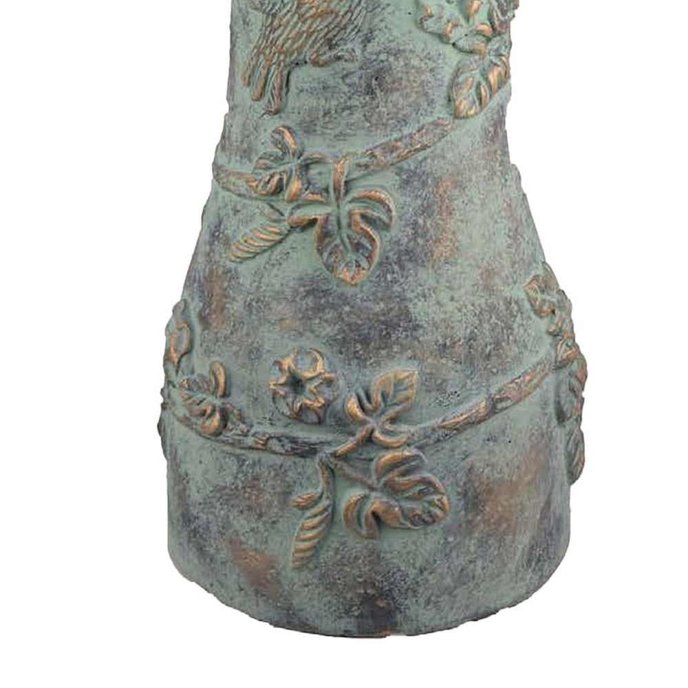 Menon Bird Bath Feeder Decorative Designs Green Terracotta 20 Inch