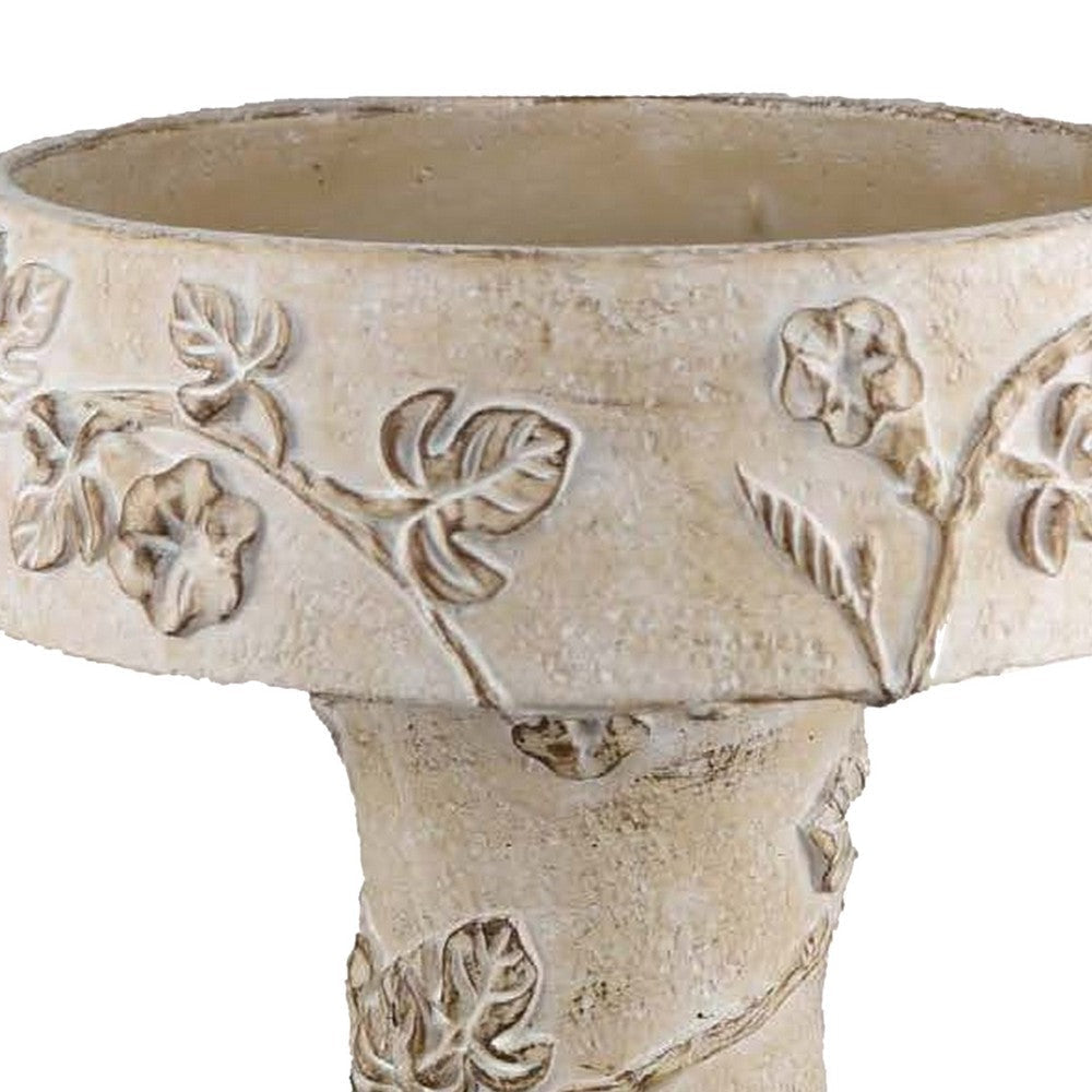 Menon Bird Bath Feeder Decorative Designs White Terracotta 20 Inch