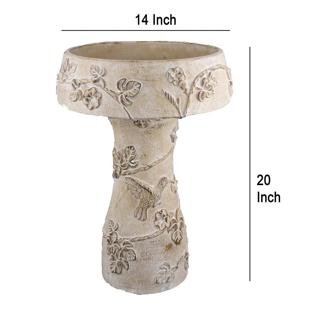 Menon Bird Bath Feeder Decorative Designs White Terracotta 20 Inch