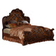 Rosy Four Piece Queen Bedroom Set Raised Inlay Moldings Cherry Oak Brown