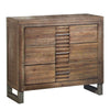 Liza Four Pc Queen Bedroom Set Plank Style Rustic Brown Wood Nickel Sled Metal Base BM331136