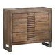 Liza Four Pc Queen Bedroom Set Plank Style Rustic Brown Wood Nickel Sled Metal Base BM331136