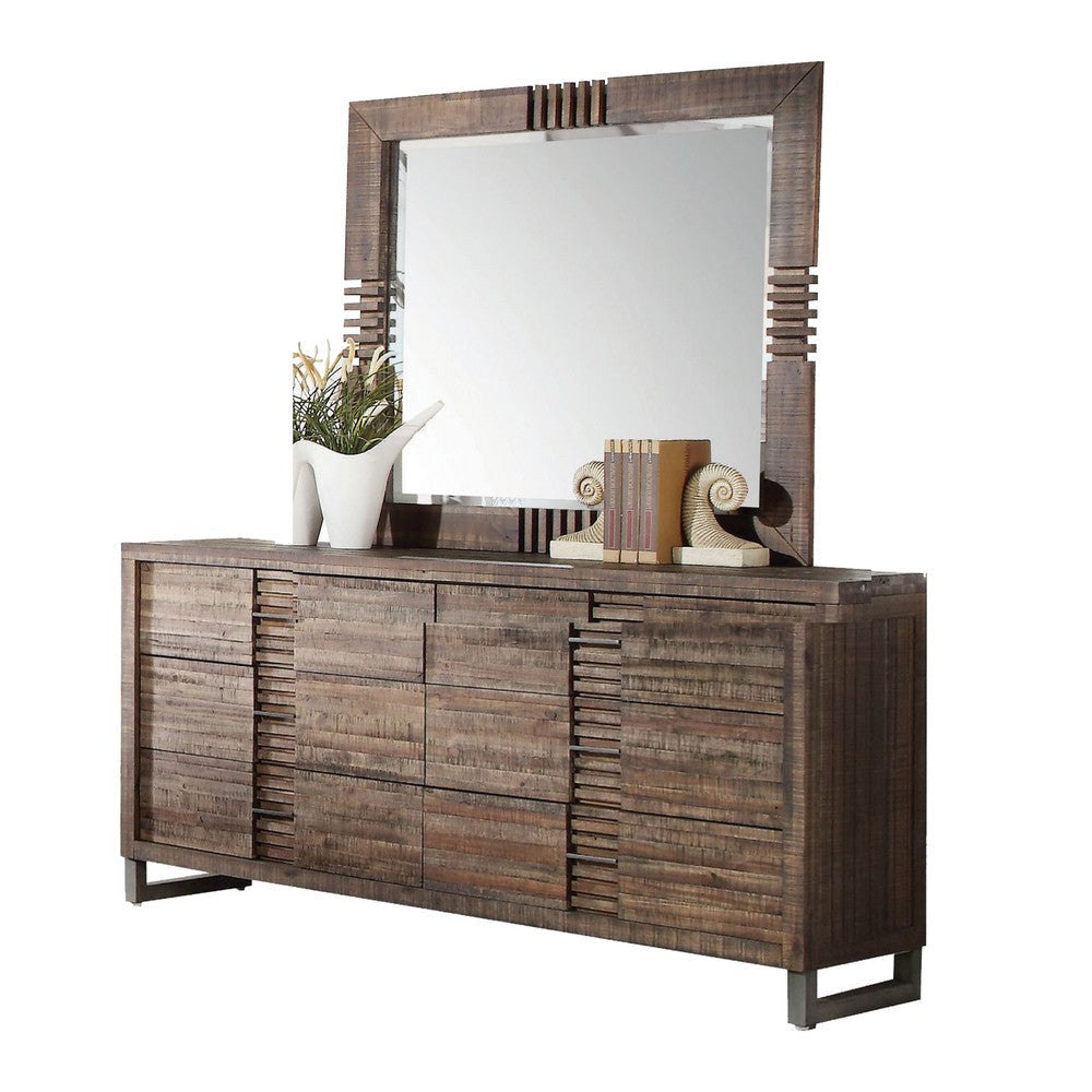 Liza Four Pc Queen Bedroom Set Tufted Gray Upholstery Brown Wood Nickel Sled Base BM331137