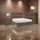 Ko Three Piece Full Size Bedroom Set, Panel Detailings, Black Metal Handles, Rustic Brown