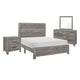 Ko Four Piece King Size Bedroom Set, Panel Detailings, Black Metal Handles, Rustic Gray