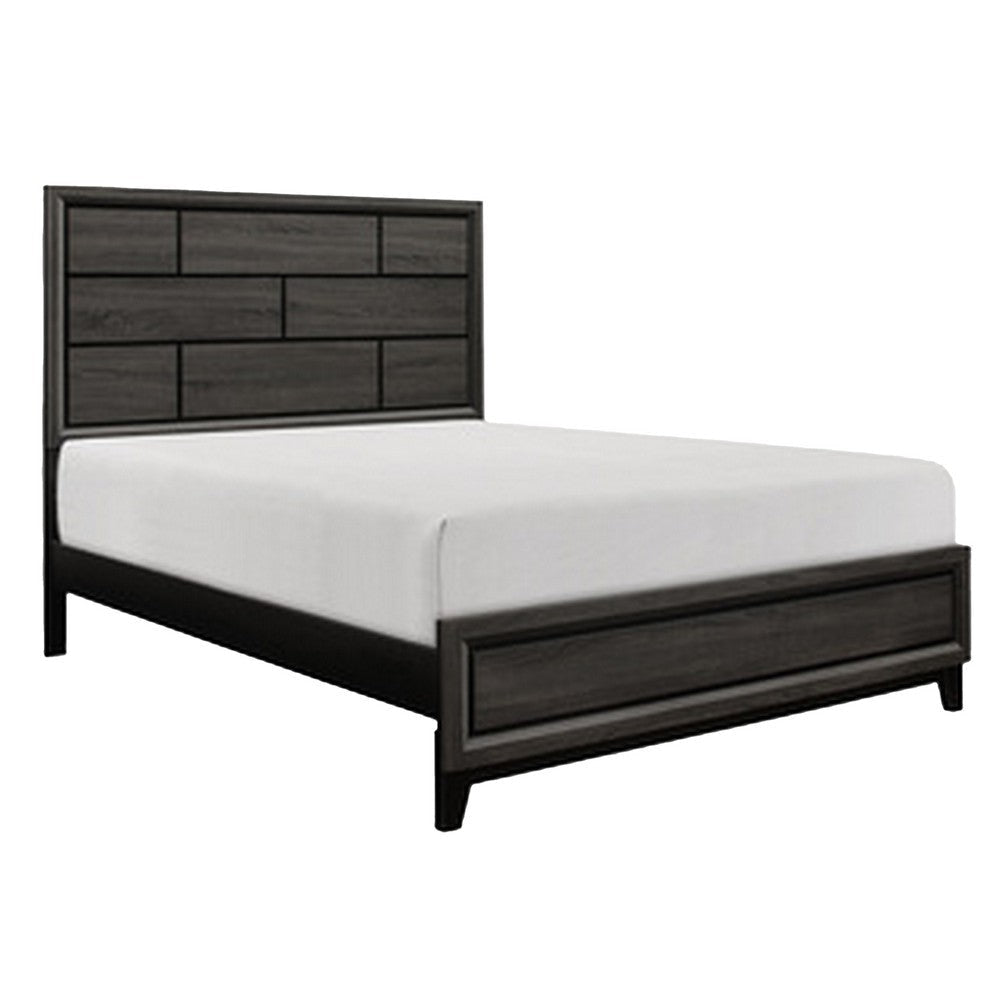 Ameya 4 Piece Bedroom Set | Queen Size | Dark Gray | Black Metal Base BM331159