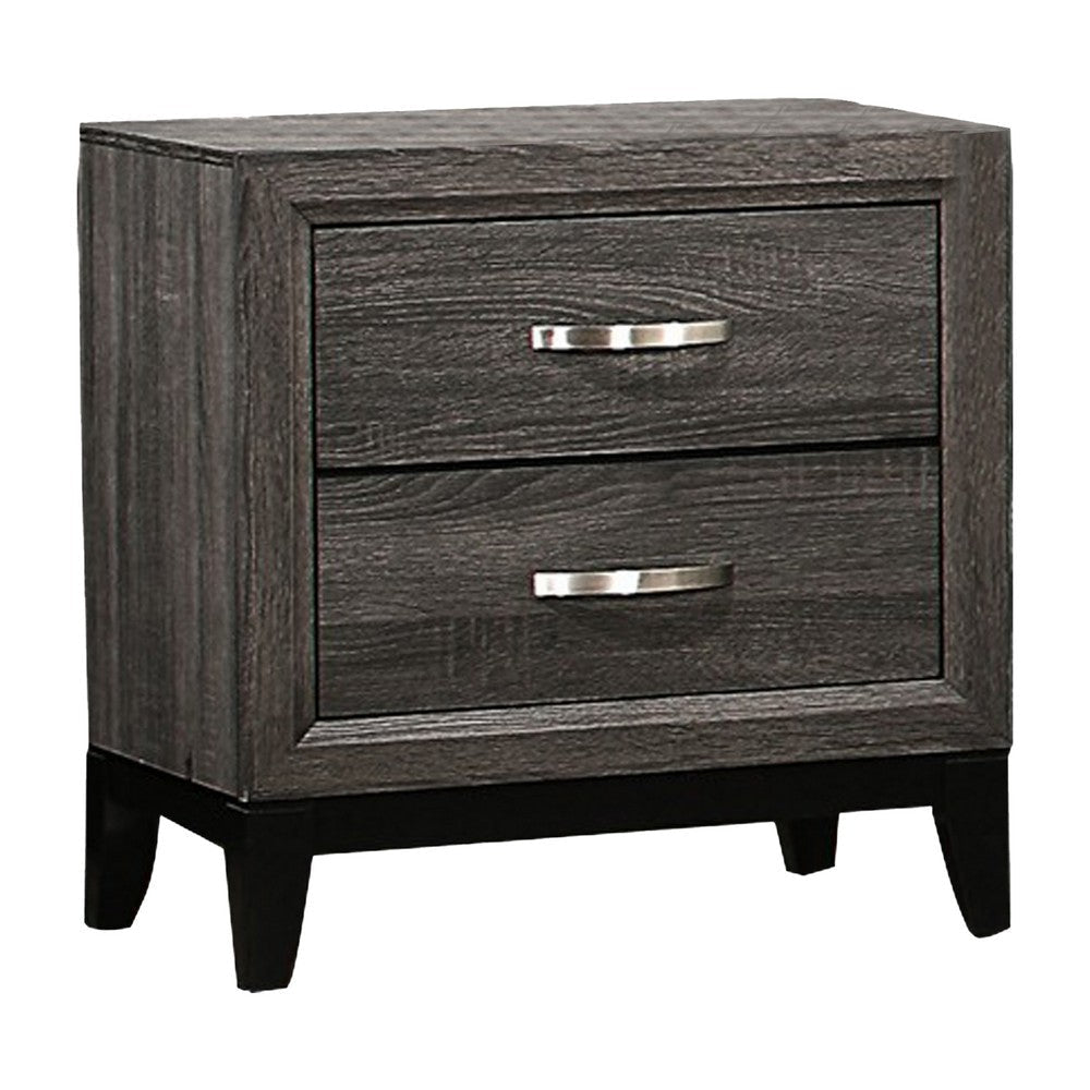 Ameya 4 Piece Bedroom Set | Queen Size | Dark Gray | Black Metal Base BM331159