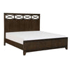 Gia 4 Piece Bedroom Set | Queen Size | Dark Brown Wood | X Headboard Accent