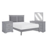 Balli 4 Piece Bedroom Set | Queen Size | Gray | Faux Leather Panels BM331170