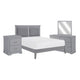 Balli 4 Piece Bedroom Set | Queen Size | Gray | Faux Leather Panels BM331170