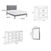 Balli 4 Piece Bedroom Set | Queen Size | Gray | Faux Leather Panels BM331170
