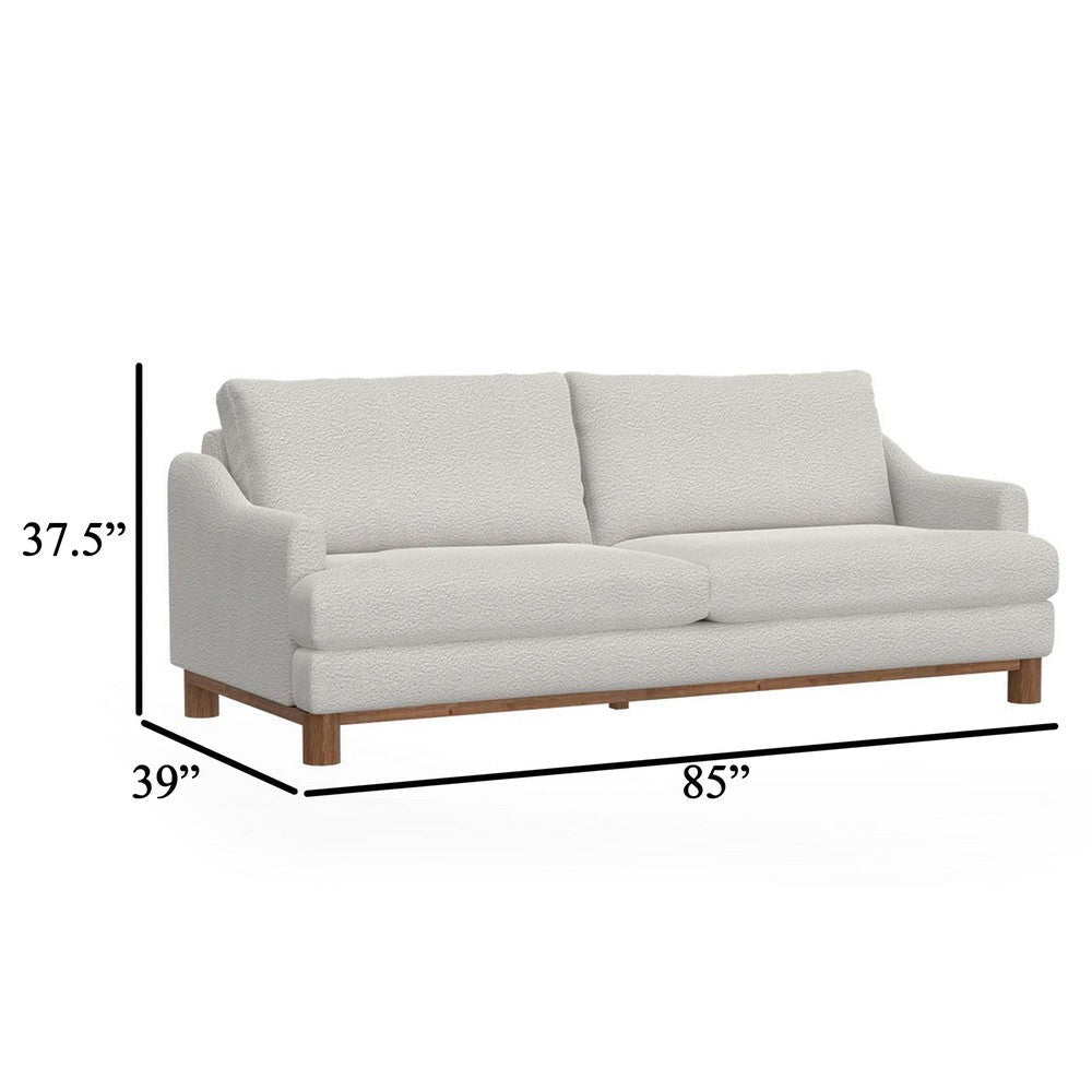 Olum Sofa 2 Throw Pillows Modern 85 Inch Cream White Polyester