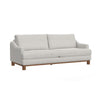 Olum Sofa, 2 Throw Pillows, Modern 85 Inch, Cream White Polyester