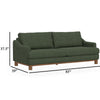Olum Sofa 2 Throw Pillows Modern 85 Inch Olive Green Polyester