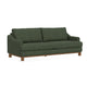 Olum Sofa, 2 Throw Pillows, Modern 85 Inch, Olive Green Polyester