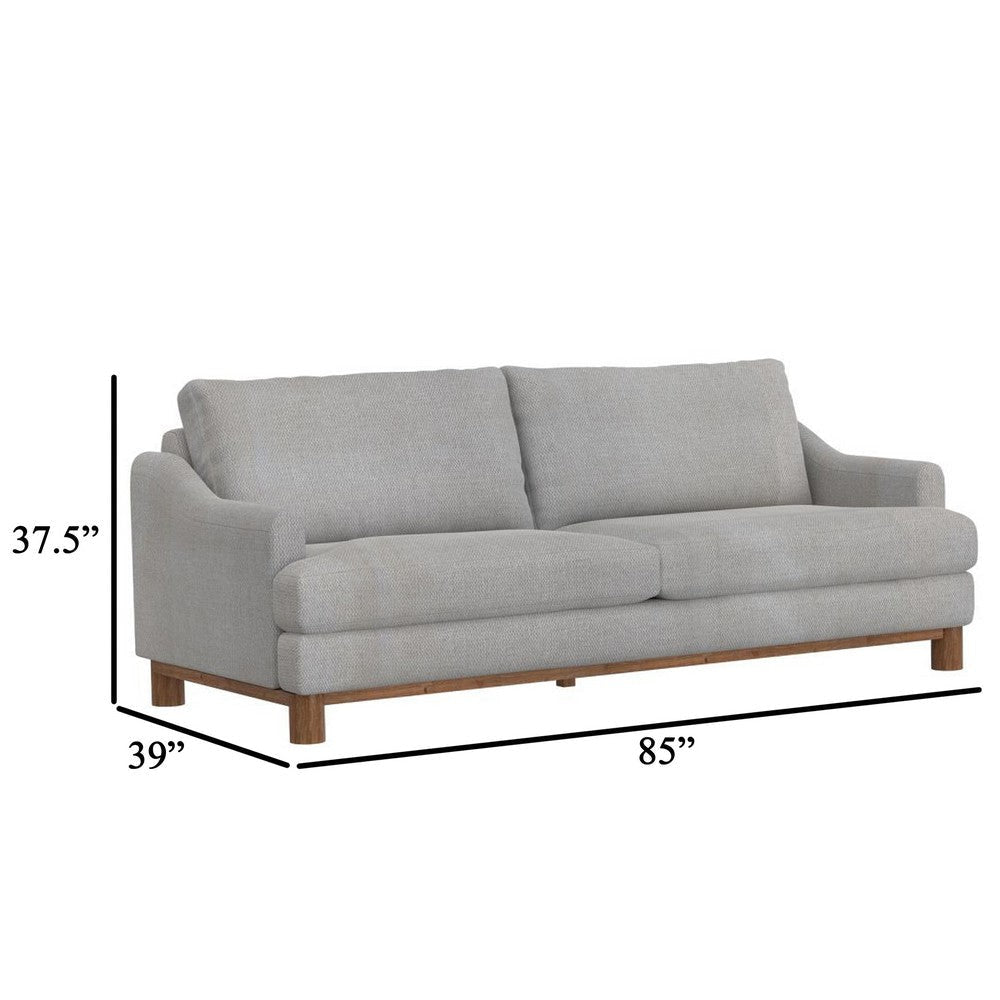 Olum Sofa 2 Throw Pillows Modern 85 Inch Oyster Beige Polyester