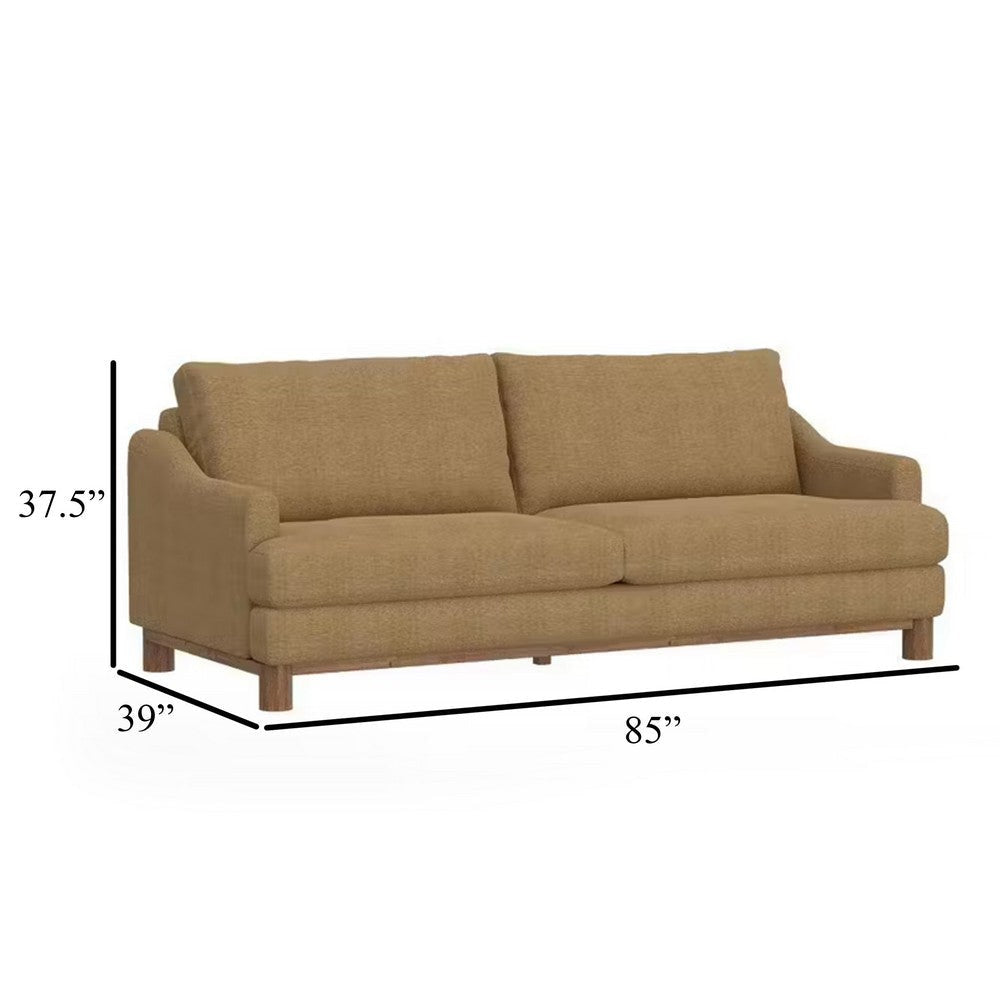 Olum Sofa 2 Throw Pillows Modern 85 Inch Cappuccino Brown Polyester